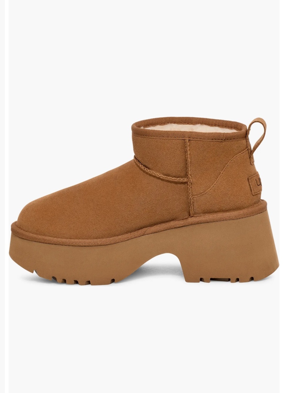UGG Classic Ultra Mini New Heights Platform Boot, Tan, Size 8, NWT NO BOX